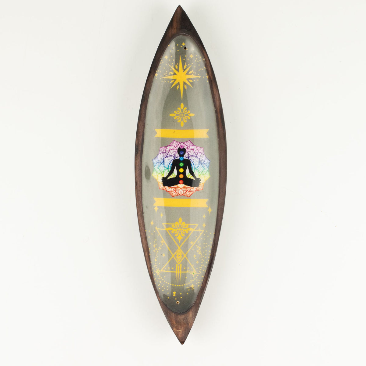 Enamel Incense Bowl - Mango Wood - Chakra