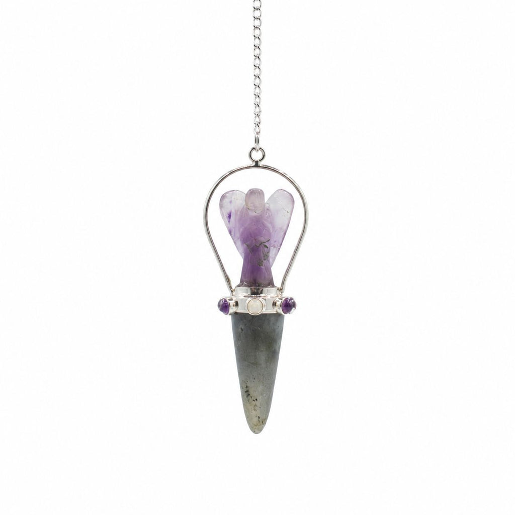 Veilwalker - Two Piece Angel Pendulum - Chakra Band - Labradorite & Amethyst