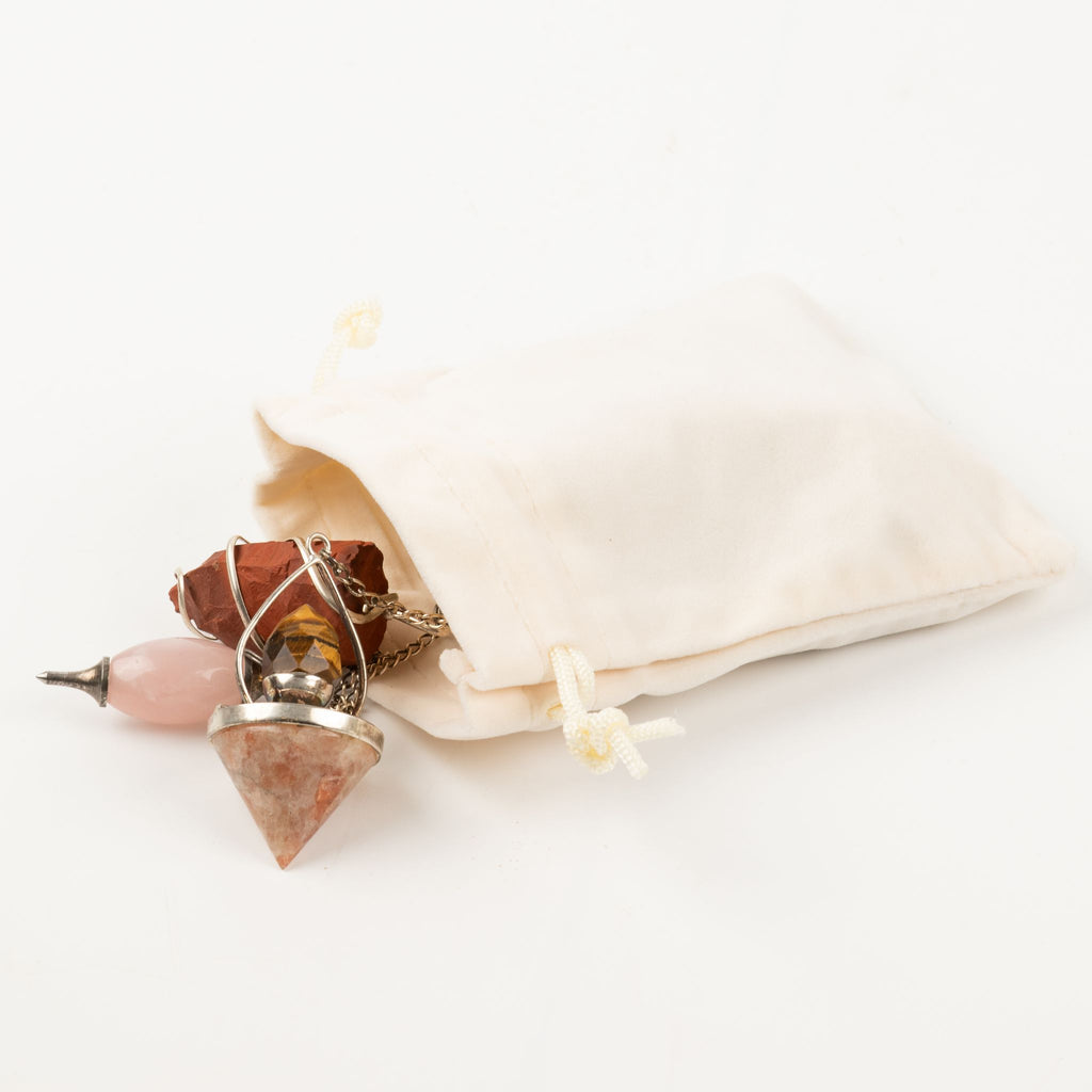 Quality Velvet Pouch - Ivory 10x12cm