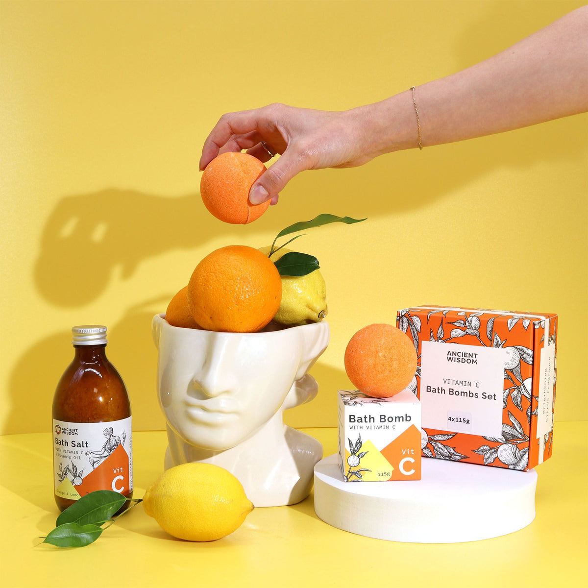 Set of 4 Vitamin C Bath Bombs - Aromatherapy Quartet - Bath Bombs | Hearth & Amble