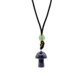 Cord Necklace Gemstone Pendant - Sodalite Mushroom