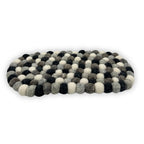 Felt Ball Oval Centre Mat - Multi Grey Colour