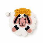 Natural Felt Zipper Pouches - Fresh Colours Happy Sheep