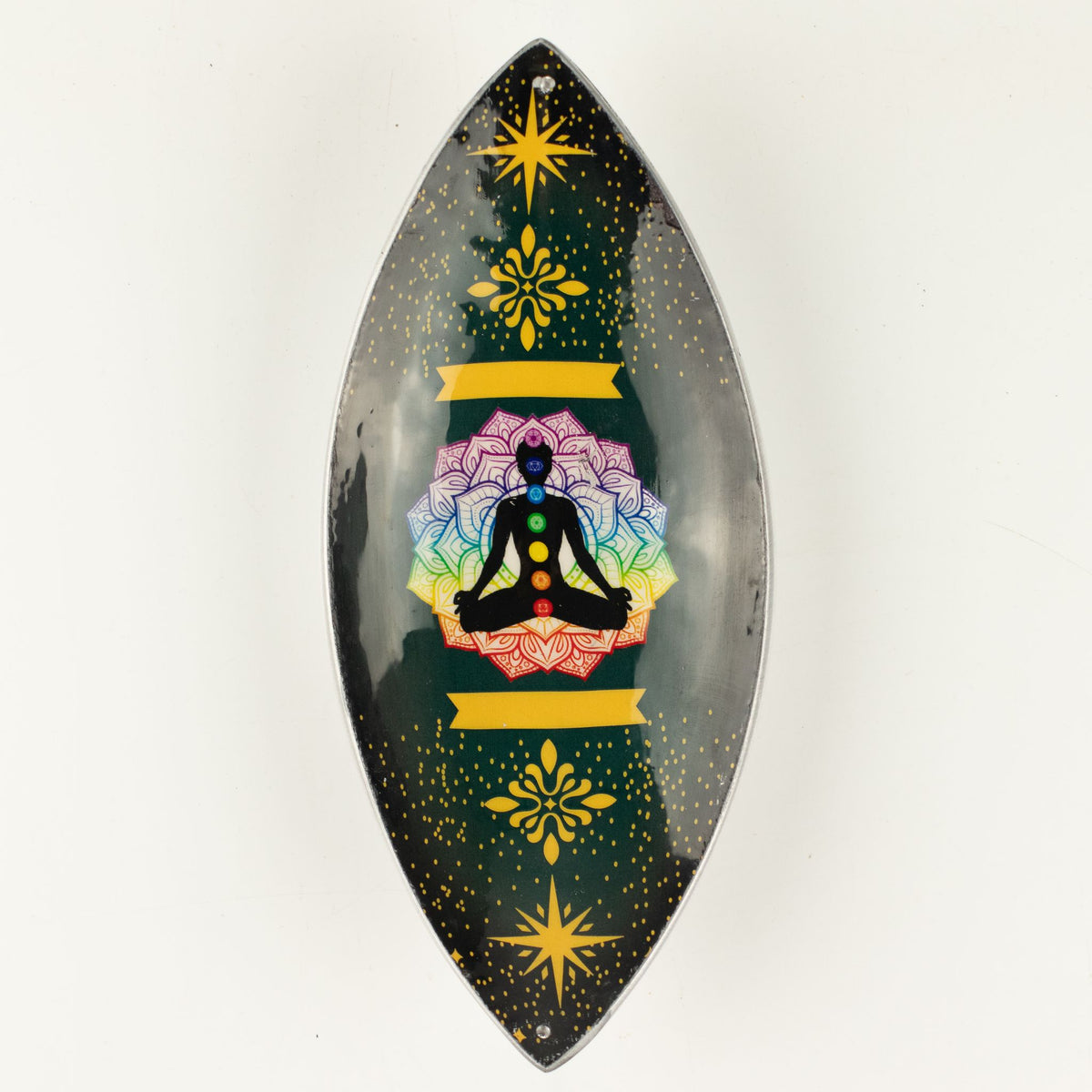 Enamelled  Incense Bowl - Aluminum - Lotus Buddha Chakra