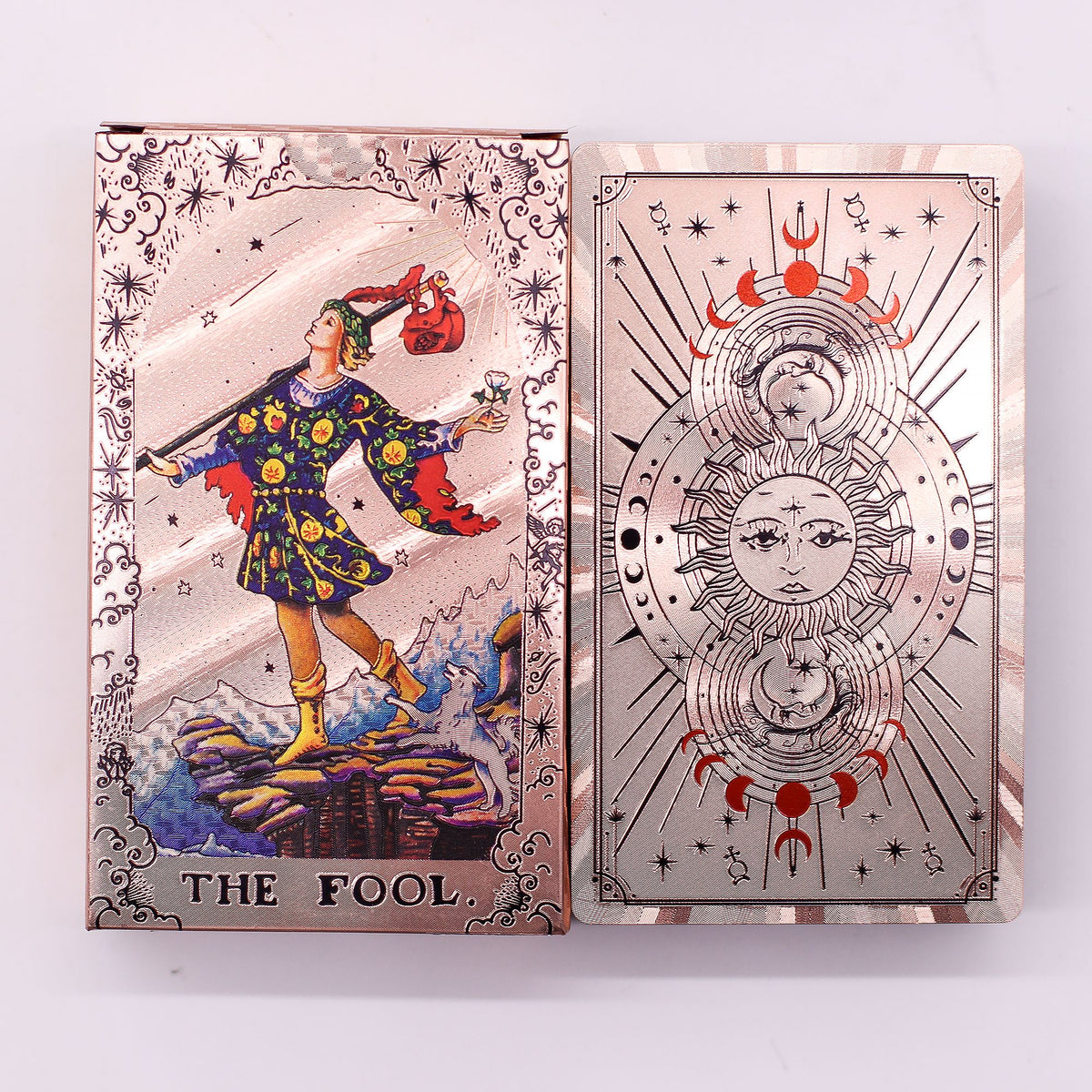 Rose Gold Foil Tarot Card Set - Moon Phase - with booklet