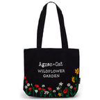 Agnes + Cat Wildflower Garden Tote Bag - Black