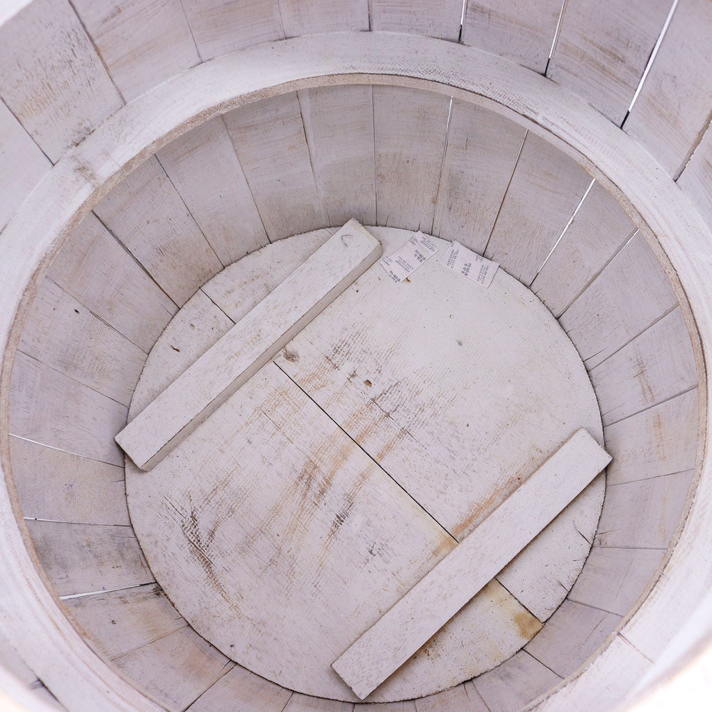 Beer Barrel Table â€“ Whitewash Wood 60 x 48.5 cm