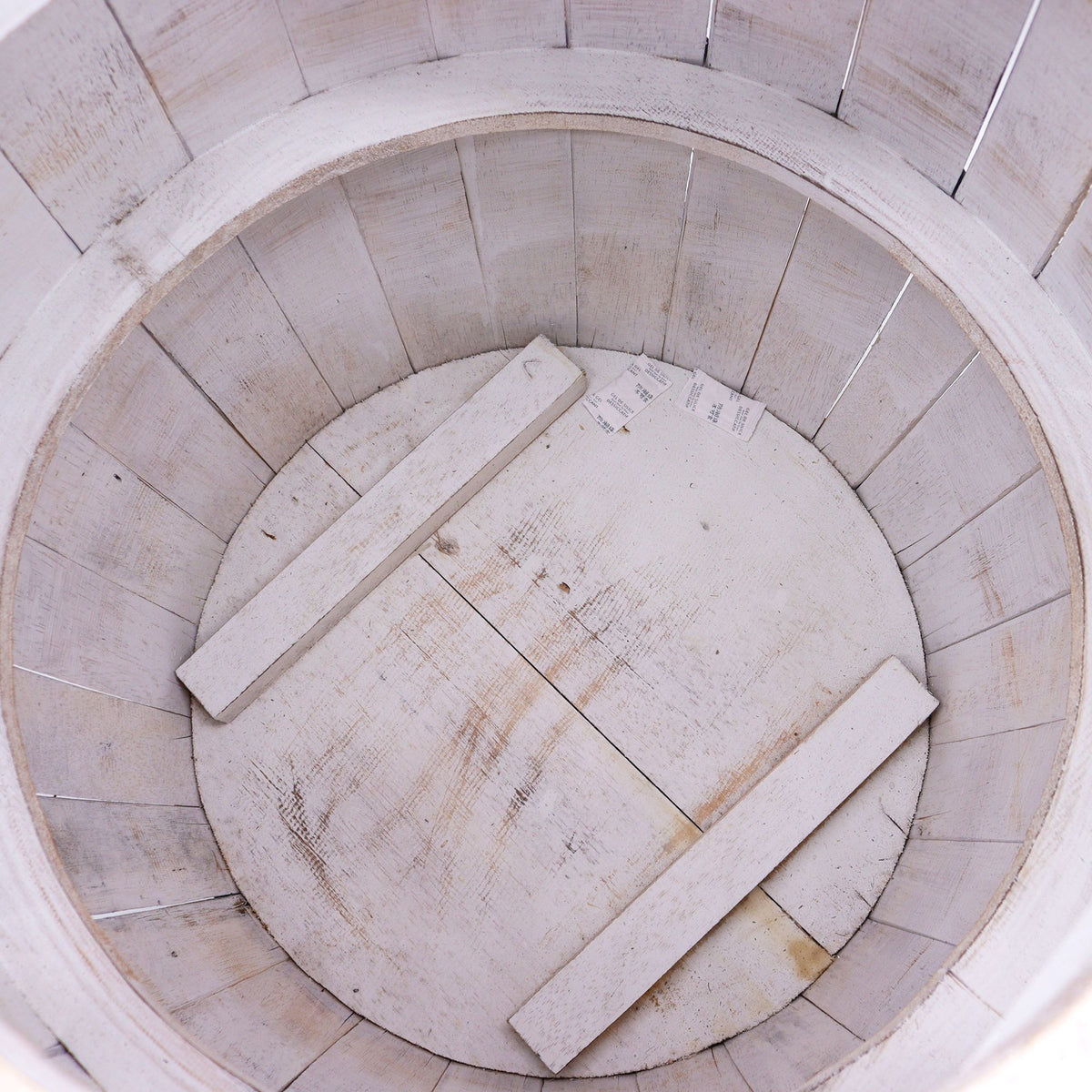 Beer Barrel Table â€“ Whitewash Wood 60 x 48.5 cm