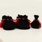 Quality Gothic Velvet Pouch - Black 12x8cm