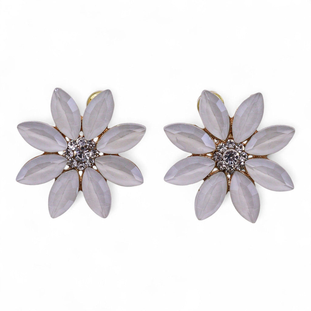 Pearl - Vintage Glass - Flowers - Earrings