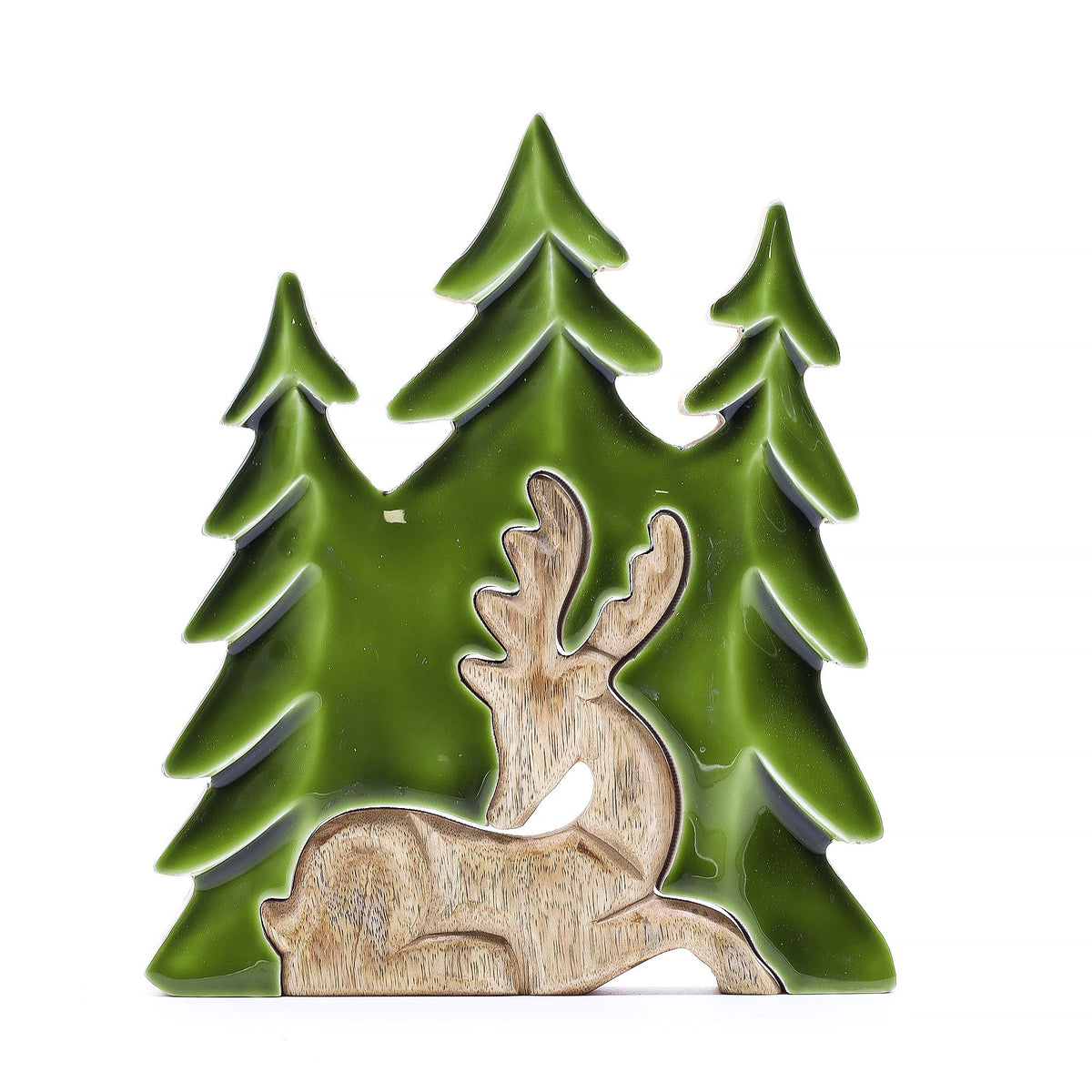 Lost in the Forrest - Stag in the Forrest 3D Wooden Decoration - 23x20cm - Lost in the Forest - Wooden Decorations & Bowls | Hearth & Amble