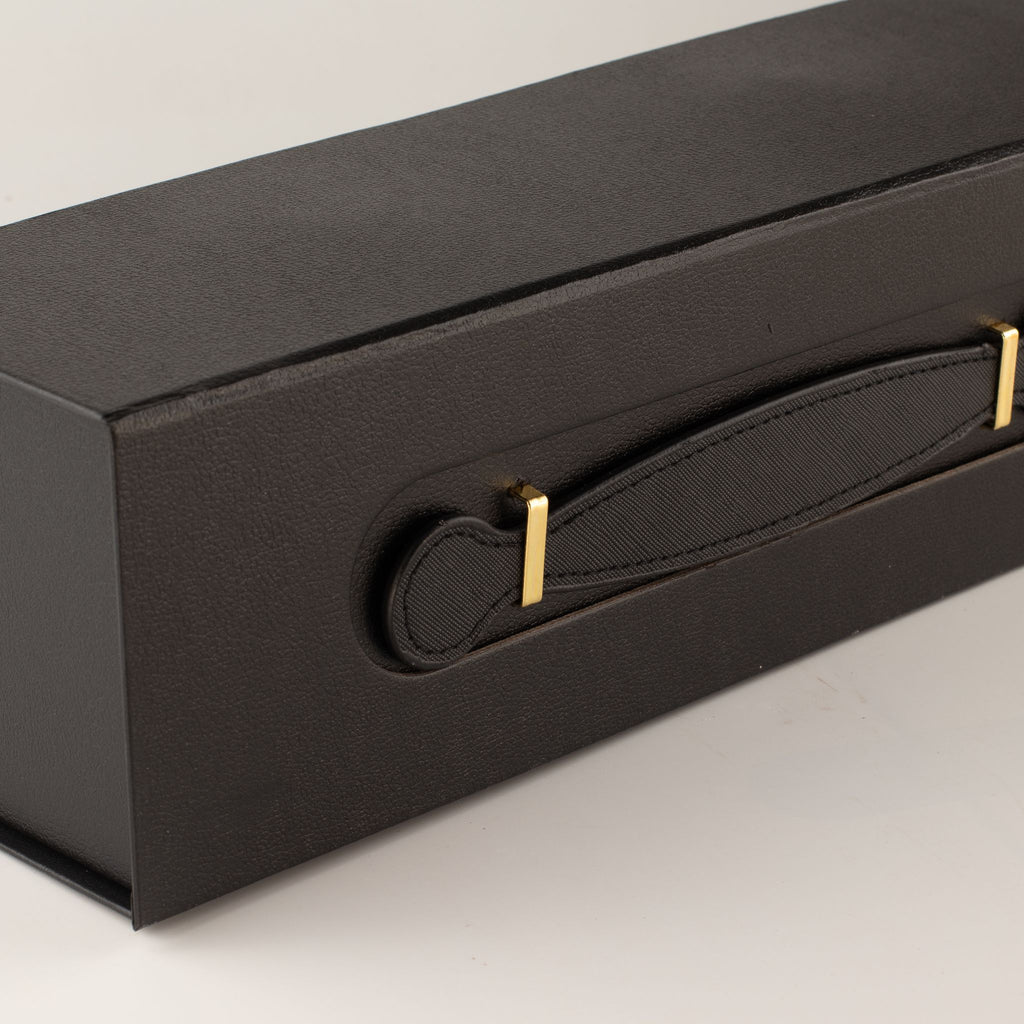 Flat Pack Gift Box - Wine Box Shape  (33.5x10x10.5cm) - Black