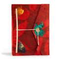 Lokta Bold Floral Notebook – Large (21x15cm) – 45 Leaves – Includes Bookmark – Ruby