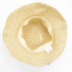 Nomad Sari Floppy Straw Sun Hat - Beige & Blue Flowers