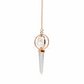 Stellar Gateway - Two Piece Spinning Merkaba Star in Copper Pendulum -  Clear Quartz