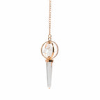 Stellar Gateway - Two Piece Spinning Merkaba Star in Copper Pendulum -  Clear Quartz