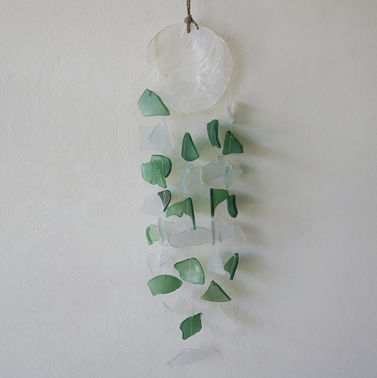 Copis & Glass Drop - Green & White Glass