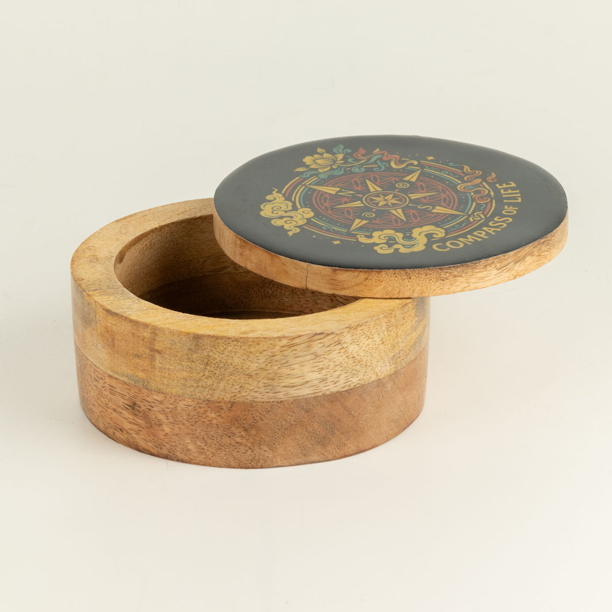 Round Enamelled Box  - Compass of Life