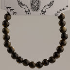 Petite Power Bracelet (17cmx6mm) - Gold Obsidian