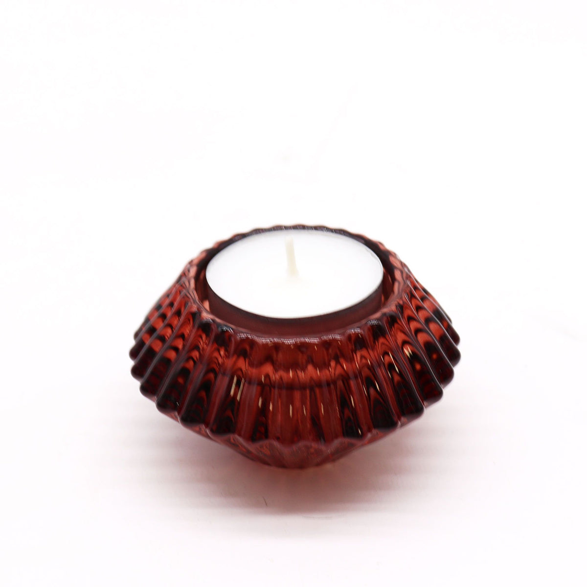 Flower Flip Dinner Candle / Tealight Holder - Vampire Red