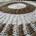 Round Seagrass White & Tan - Sun - 1m