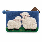 Natural Felt Zipper Pouches - Countryside Classic Sheep
