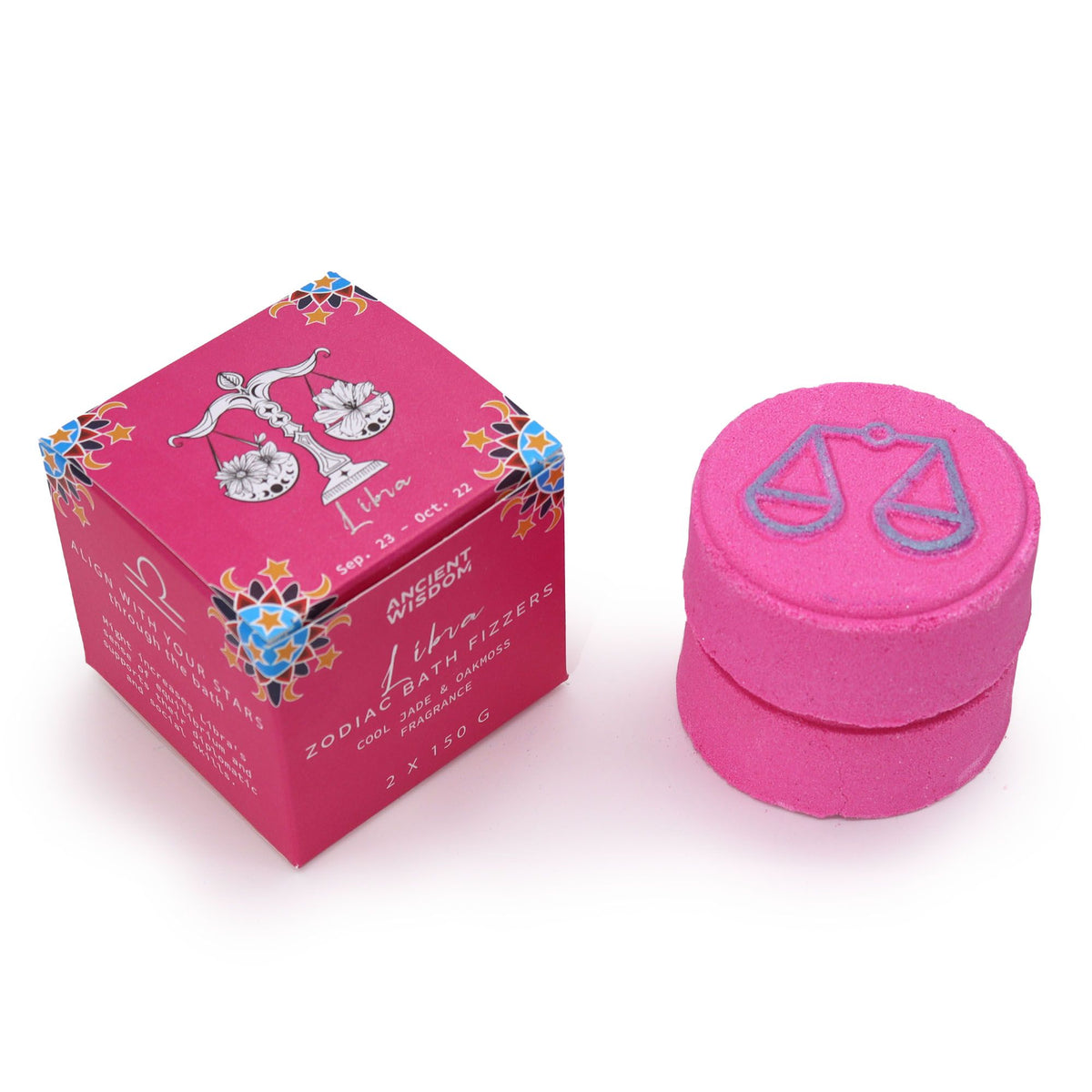 Set of Zodiac Bath Fizzers with Horoscope - Libra - Zodiac Bath Fizzers with Horoscope | Hearth & Amble