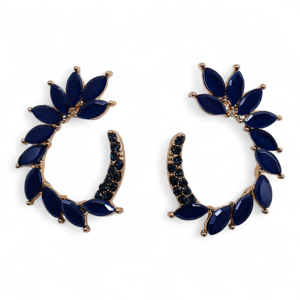 Royal Blue - Vintage Glass - Loop - Earrings