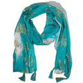 Nomad Sari Summer Turtle Print Scarf – Turquoise (180×50 cm)