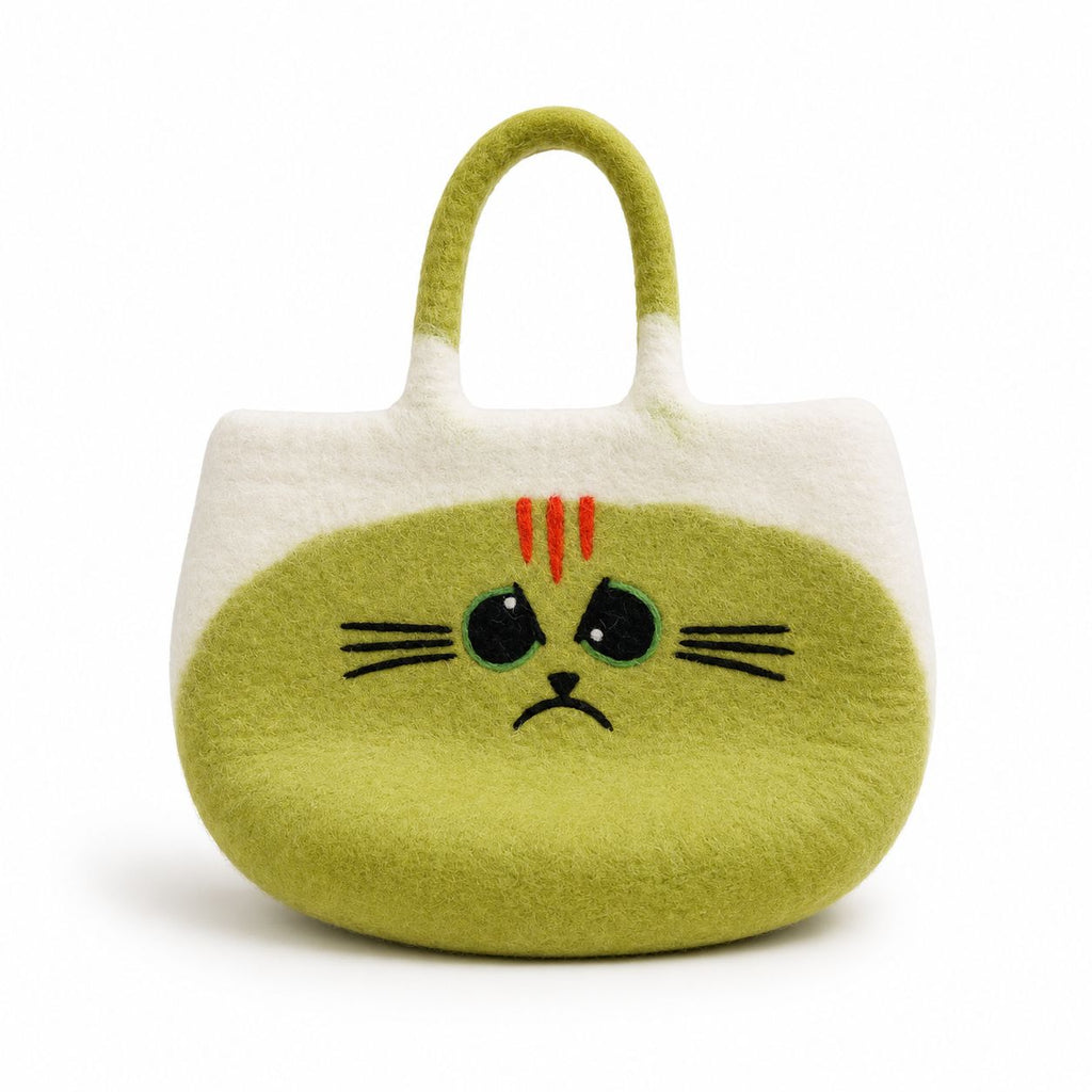 Large Grumpy Cat Felted Bag
