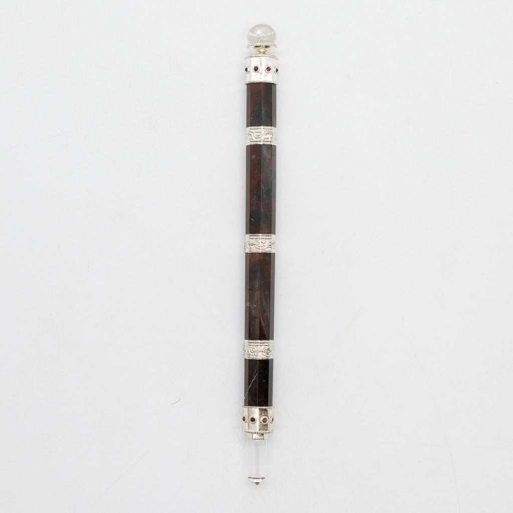 Bloodroot Soverign Wand -Extra Long Fancy Jasper Magic- Crystal Ball top - 26cm