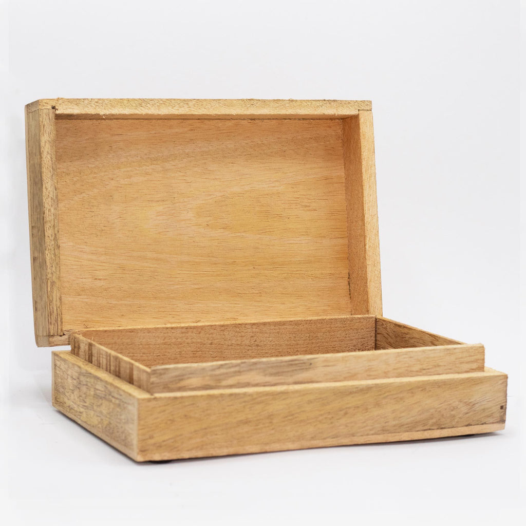 Big Rectangle Box 21.5x14x6.3cm - Hamsa Black Engraved