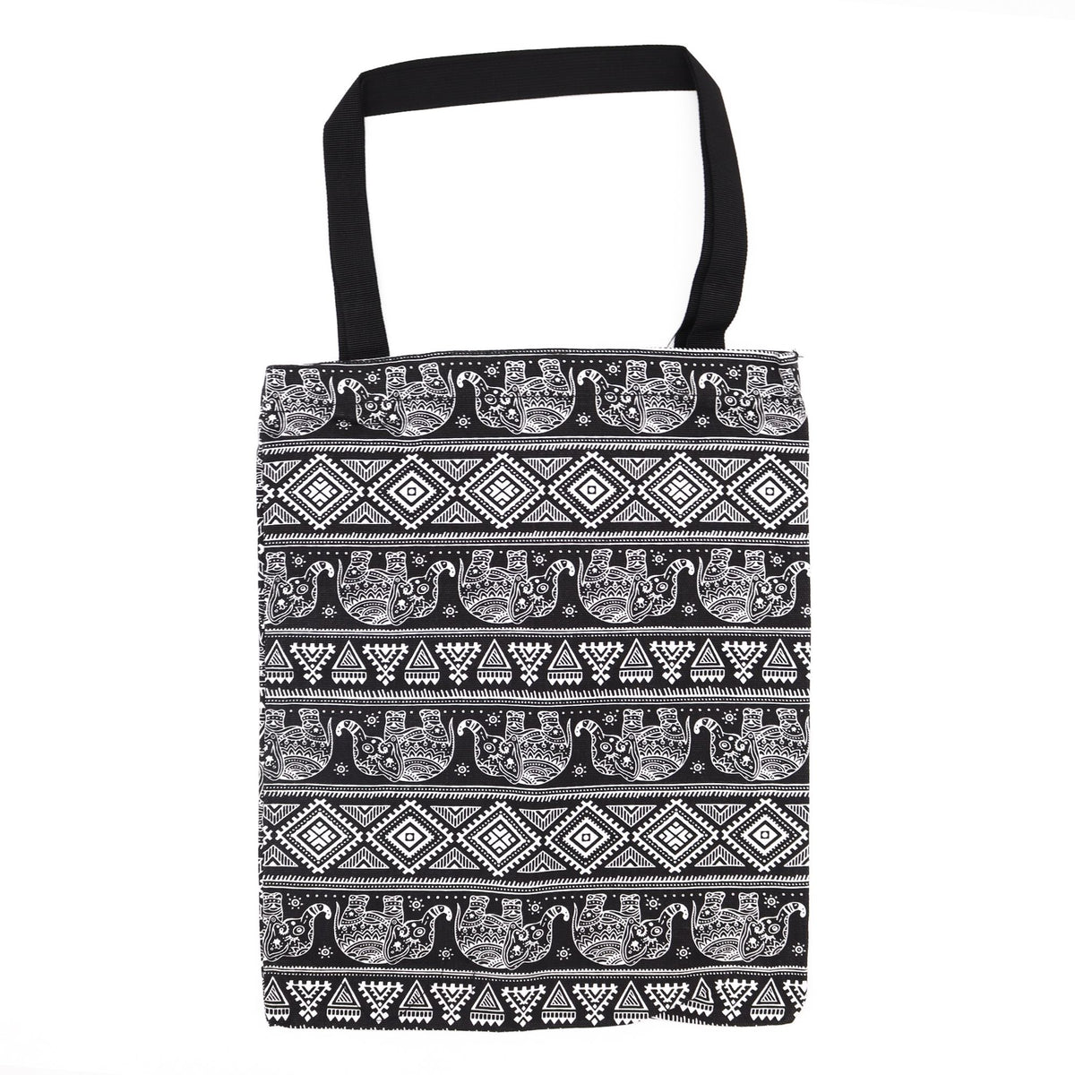 Classic Tote Zipper Bag (Elephants Motiff) 40x34cm