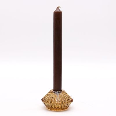 Flower Flip Dinner Candle / Tealight Holder - Antique Amber