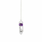 Seeker of Truth - Double Power Pendulum - Amethyst Globe - Clear Quartz Double Terminated