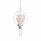 Angel Pendulum with Ring- Rose Quartz