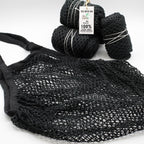 Pure Cotton Mesh Bag - Black