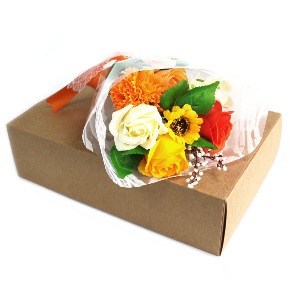 Orange Boxed Hand Soap Flower Bouquet - Special