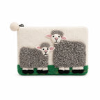 Natural Felt Zipper Pouches - Countryside Classic Sheep