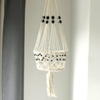 Macrame Pot Holder - Lrg Single Beaded