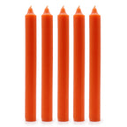 Solid Colour Dinner Candles - Rustic Orange - Pack of 5