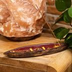 Enamel Incense Bowl - Mango Wood - Pentagon