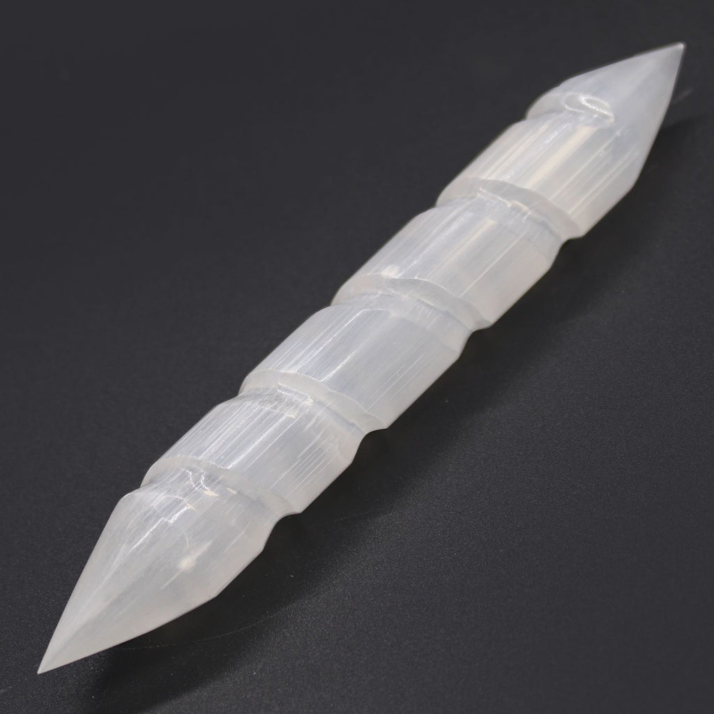 Selenite Spiral Wands - 16 cm (Point Both Ends)
