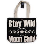 Iconic Classic Tote Bag - Stay Wild, Mood Child - Black Natural 10oz