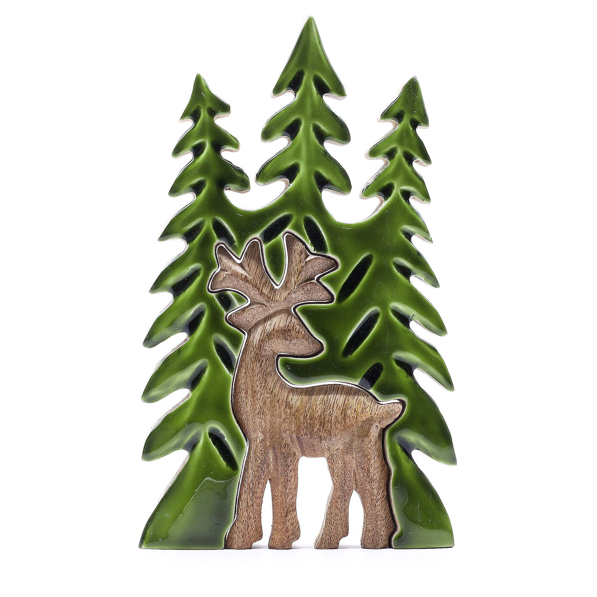 Lost in the Forrest - Stag in the Forrest 3D Wooden Decoration - 25x15cm - Lost in the Forest - Wooden Decorations & Bowls | Hearth & Amble