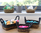 Banana Leaf & Seagrass Square Basket- Set of 3