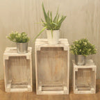 Wooden Storage Crates – Whitewash (Set of 3)