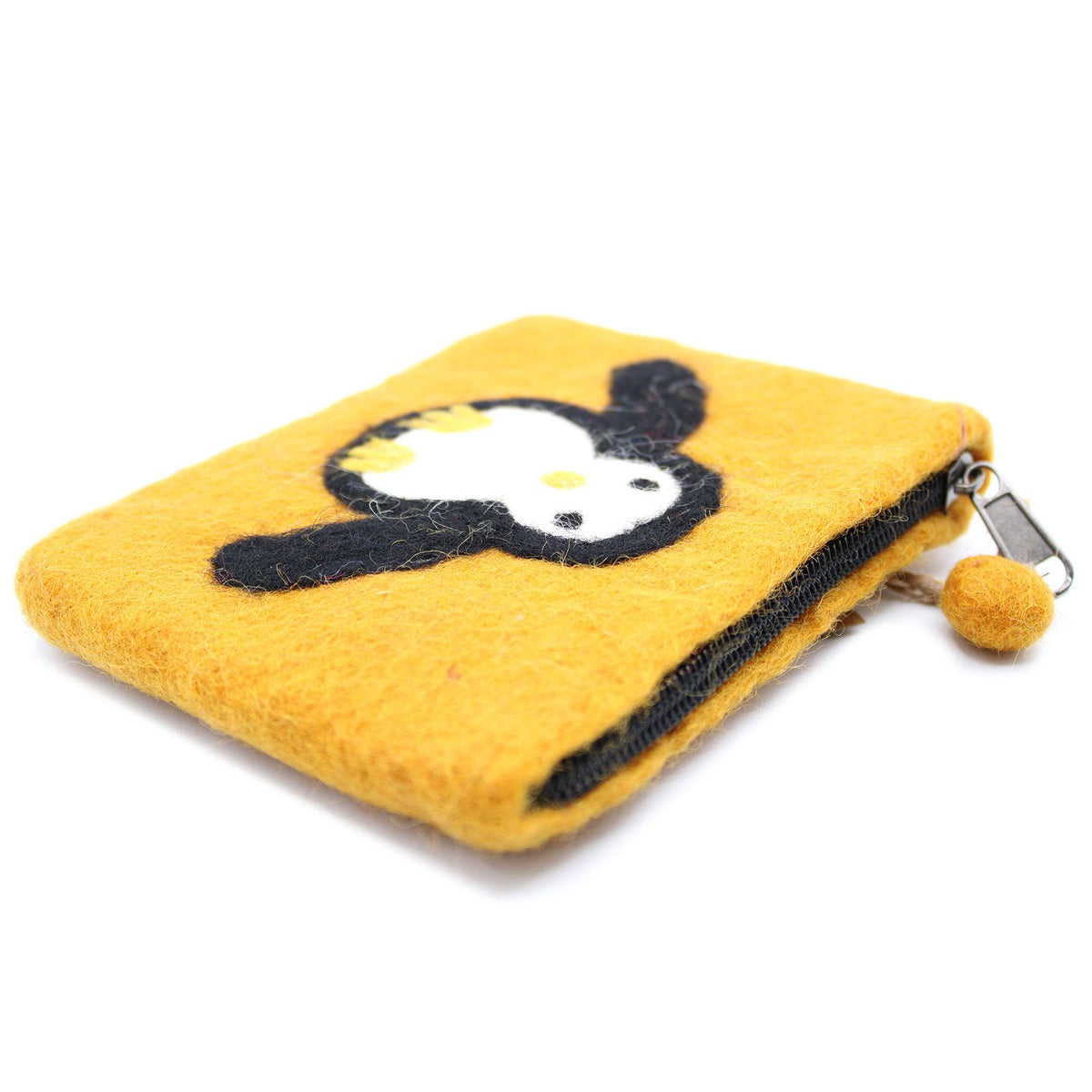 Natural Felt Zipper Pouches - Cute Penguin