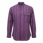Nomad Sari Grandad Shirt - Black Purple - Large