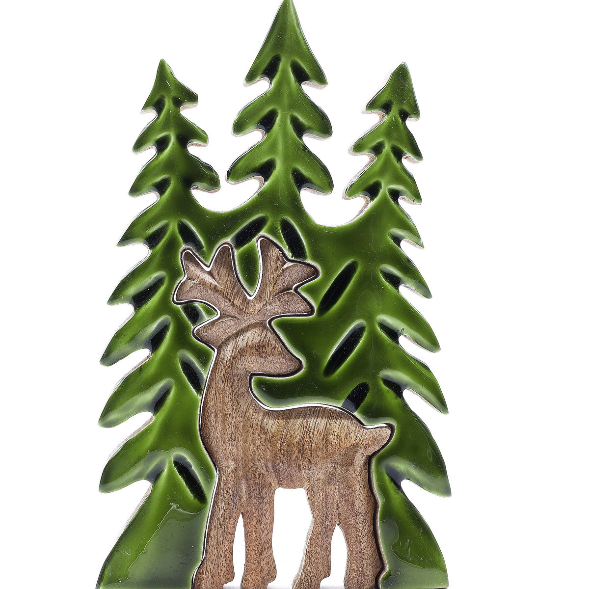 Lost in the Forrest - Stag in the Forrest 3D Wooden Decoration - 25x15cm - Lost in the Forest - Wooden Decorations & Bowls | Hearth & Amble